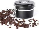malmo Coffee Canister, Airtight Coffee Container with Date Tracker Lid, Stainless Steel Canister for Kitchen Food Storage (Black, 9oz) by CozyNest Decor