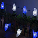 C9 LED Christmas Lights Outdoor with stakes, 25.7ft 20 LED Strawberry String Lights, Connectable Shatterproof Pathway Lights Marker for Path, Lane, Patio, Xmas Holiday Decorations, Blue and White by GreenHaven Gardens