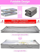 punemi Under Bed Storage Containers, Below 4 Inches Tall Low Profile Underbed Storage, NO STRUCTURE, Soft Foldable Underbed Cloth Storage Bags, Zipper Blanket Storage Container, 2Pack, 20x40x3.7in by CozyNest Decor