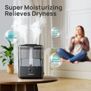 CHIVALZ 6L Humidifiers for Bedroom Large Room Home, Cool Mist Top Fill Humidifiers for Baby Nursery and Plants, 26dB Quiet, Nightlight, Up to 50 Hours, Oil Diffuser 1 Pack + 2 Mist Outlets Black by TinyTreasures Baby Boutique