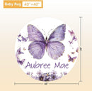 Personalized Baby Bedding Set, 5 Pcs Custom Toddlers Bedding Set with Infant Name, Soft Double Layer Nursery Crib Set for Girls Boys, Customized Infants Gifts for Baby Shower, Purple Butterfly by TinyTreasures Baby Boutique