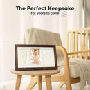 Baby Hand and Footprint Kit - Clay Handprint Keepsake Frame, Newborn Nursery Picture Frame, Personalized New Mom Gifts for Baby Shower & Registry (Dark Walnut) by TinyTreasures Baby Boutique