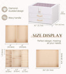 White Jewelry Box Organizer: Home Decor for Women - 2-Drawer Holder for Valentine’s Day Birthday Christmas White Grey-Purple by TinyTreasures Baby Boutique