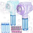 Automatic Bubble Guns with Light, Zealous 2pc High Output Bubble Machines with Bubble Solution & Bubble Concentrate,Handheld Battery Operated Bubble Maker Toys for 3000+ (Bubble-White) by TinyTreasures Baby Boutique