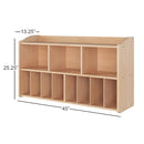 Foundations Serenity Wooden Diaper Organizer for Daycares, 3 Large & 8 Small Storage Compartments, Natural Wood Construction, Maximum Durability (Natural) by TinyTreasures Baby Boutique