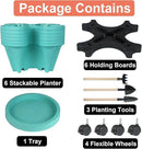 Vertical Planter 6 Tier Stackable Planters Garden Planters Strawberry Herb Flower and Vegetable Planter Indoor Outdoor Gardening Pots with Removable Wheels and Tools by GreenHaven Gardens