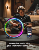 Smart LED Table Lamp, RGB+IC Lighting, Color Changing Night Light, Music Sync, DIY Mode, Stepless Dimming, App & Voice Control (2.4GHz WiFi), Works with Alexa & Google, for Bedroom & Gaming by TinyTreasures Baby Boutique