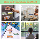 Jelly Sticker Books for Toddlers 2-4 Years, Reusable Sticker Book for Kids 1-3, Toddler Travel Essentials Vehicles Stickers for Kids Toddler Plane Activities (Vehicles) by TinyTreasures Baby Boutique