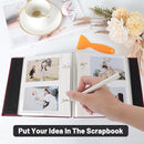 RECUTMS Small Photo Album Self Adhesive Scrapbook Magnetic Photo Albums for 4x6 5x7 8x10 Pictures for Baby Family Wedding 40 Pages with Metal Pen and Plastic Board (Brown) by TinyTreasures Baby Boutique