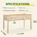 4 Feet Outdoor Wooden Raised Garden Bed Planter Box Kit for Vegetable and Fruit Growing, Patio or Balcony Gardening, Natural by GreenHaven Gardens