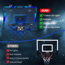 Basketball Hoop Indoor, Mini Basket Ball Hoop with 7 LED Lighting, Scoreboard, Over Door Basketball Hoop with 3 Modes, Volume Adjustable, Foldable, Basketball Toys Gifts for Kids Adults (Blue) by TinyTreasures Baby Boutique