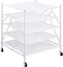 STORAGE MANIAC Sweater Drying Rack, Mesh Clothes Drying Rack, Stackable Laundry Drying Rack, Lay Flat Dryer for Delicates, Portable Dry Rack for Indoor or Outdoor, White, 5 Tier Foldable by TinyTreasures Baby Boutique