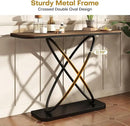 BECHAEO Farmhouse Narrow Console Table for Living Room, 47.4" Rustic Narrow Entryway Table, Sofa Tables Behind The Couch, Industrial Wooden Accent Tables for Hallway, Foyer Walnut by CozyNest Decor