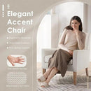 COLAMY Modern Wingback Living Room Chair, Upholstered Fabric Accent Armchair, Single Sofa Chair with Lounge Seat and Wood Legs for Office/Bedroom/Reading Spaces, Beige by CozyNest Decor