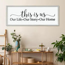 LuZhiQiang This Is Us Sign Wall Decor 40"×15" for Bedroom Family Sign Large Framed Wooden Wall Hanging Art (White) by CozyNest Decor