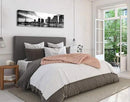 DJSYLIFE Paris Eiffel Tower Skyline Wall Art Black and White Modern City Night View Panoramic Cityscape Picture Paintings Canvas Prints Office Room Home Decoration Artwork Framed 13.8"X47.3" by CozyNest Decor