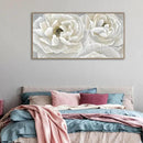 arteWOODS Cream White Flowers Framed Wall Art - Soft Peony Pictures for Wall Decor Elegant Blossom Flower Painting Artwork Botanical Prints for Living Room Home Office Wall Decoration 24" x 48" by CozyNest Decor