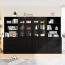 TUSY 71" Bookshelf Bookcase, 3-Tier Modern Bookshelves 3 Large Drawer, Wood Filing Cabinet with Open Storage Shelf, Glass Doors 5-Tier Fixed Storage Shelves for Home Office (Black) by CozyNest Decor
