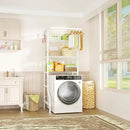 Ulif U11 Mini Over Washer and Dryer Shelves, 3 Tiers Laundry Room Storage and Organizer Standing Shelf, Metal Freestanding Clothes Drying Rack, 28.3”W x 19.7”D x 77.6”H, White by CozyNest Decor
