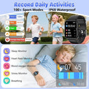 Smart Watch for Kids, 1.85" Fitness Tracker Pedometer Watch, Health, Sleep Monitor, Puzzle Games, Alarm Clock, Camera, Music Player, Torchlight, Activity, Gift Toys for 4 - 13 Years Old Boys and Girls by TinyTreasures Baby Boutique