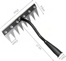 Gardenia Iron Weeding Rake, Iron Rake 2.0 for Gardening and Weeding, Detachable Double-Edged Blade Design Carbon Steel Heavy-Duty Weed Rakes,Hand Weed Puller Tools for Lawn Yard Garden Farm (8 teeths) by GreenHaven Gardens