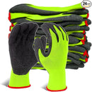 Evridwear Crinkle Latex Rubber Hand Coated Safety Work Gloves for Men Women General Multi Use Construction Warehouse Gardening Assembly Landscaping (Medium,Green- 12Pair) by GreenHaven Gardens