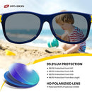 RIVBOS Kids Sunglasses Polarized UV Protection Flexible Rubber Glasses Shades with Strap for Boys Girls RBK004 by TinyTreasures Baby Boutique