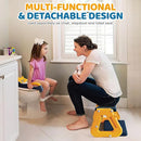 Orzbow 2-IN-1 Potty Training Seat with Step Stool, Height Adjustable Toilet Seat for Toddler, Potty Training with Splash Guard for Kids Boys Girls, Stability Ladder and Anti-Slip Pad, Yellow by TinyTreasures Baby Boutique