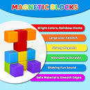 Magnetic Building Blocks Large, 1.65 inch Magnetic Stacking Cubes for Toddlers, Sensory & Montessori Toys for Boys & Girls 1 2 3 Years Old (12 PCS) by TinyTreasures Baby Boutique