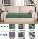 H.VERSAILTEX Super Stretch Individual Seat Cushion Covers Sofa Covers Couch Cushion Covers Slipcover Sets Thick Jacquard Textured Twill Fabric (2 Piece Large Sofa Cushion Covers, Loden Frost) by CozyNest Decor
