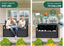 70 Gallon Lockable Outdoor Storage Bench Waterproof, Deck Box Bench for Patio, Porch, Garden, Poolside, Stores Tools & Pool Supplies, Heavy-Duty Outdoor Bench with Storage, Black by CozyNest Decor
