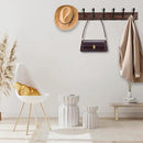 32.2'' Large Coat Rack Wall Mount Coat Hooks Coat Hanger with 8 Metal Black Triple- Hooks Brown Pine Real Wood Plank Hat Rack for Wall Hooks for Hanging Coat Hat Jacket by CozyNest Decor