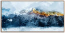 Framed Canvas Wall Art Indigo Abstract Mountain Pictures Wall Decor Blue Grey Orange Mountain Peaks Canvas Painting Prints Modern Abstract Artwork for Living Room Bedroom Decoration 24" x 48" by CozyNest Decor