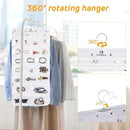 Freegrace Hanging Jewelry Organizer Revolving Hanger - Secure Zipper Closure - 50 Pockets - Foldable Storage & Display Solution - For All Jewelry & Bijoux (White) by CozyNest Decor