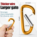 sprookber 4" & 5" Extra Large Aluminum Carabiner D Ring, Caribeener Clips, Spring Snap Hook for Keychain Clip, Set of 4 by TinyTreasures Baby Boutique