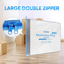ZCHENBS® – Mattress Bags for Moving and Storage,Mattress Bag with Zippers,5 Mil Ultra-Thick Bed Bag,Waterproof,Anti-Tear,Heavy-Duty Mattress bag (Transaparent/Blue, Full/Full XL-(1 Pack)) by TinyTreasures Baby Boutique