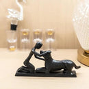 Boy and Dog Statue, Love of Dog Sculpture, Gifts for Dog Lovers, Dog Memorial Gifts for Man and Boy, Cast Iron, Black by GreenHaven Gardens