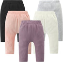 Baby and Toddler Girl's 5 Pack Cotton Ribbed Pull On Pants Leggings 0-4 Years by TinyTreasures Baby Boutique