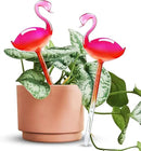 Self-Watering Glass Globes 2PCS Flamingo Gradient Hot Pink 10" Long Hand Blown Bulbs Pot Plant Waterer Home Indoor Outdoor Garden Patio Hanging Flower Spike Decorative Automatic Irrigation System by GreenHaven Gardens
