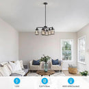 XINGQI Modern Black Chandelier 6-Light Pendant Lighting Fixture with Metal Shade 24" Height Adjustable for Dining Room Living Room Bedroom by CozyNest Decor