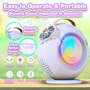 Bubble Machine, Automatic Bubble Maker Rechargeable, 15000+ Big Bubbles per Min, Colorful LED Lights, 90° 360° Rotatable Portable Electric Bubbles Toy for Kids Toddlers, Outdoor Wedding Party Gifts by TinyTreasures Baby Boutique