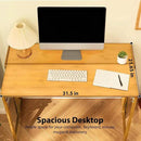 31.5" Bamboo Folding Desk,Space-Saving Computer Desk for Small Spaces, Foldable Study Table for Bedroom, Home Office, Dorm, Apartment（Natural） by CozyNest Decor