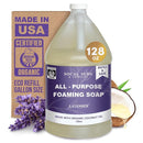 SoCal Suds & Company 128oz Certified Organic Foaming Hand & Body Wash - Gentle Natural Body,Baby & Face Wash for Sensitive Skin, Moisturizing Soap, Hand Soap and More - Lavender by TinyTreasures Baby Boutique