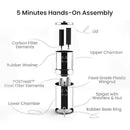 2.25 Gallons NSF Certified AISI 304 Stainless Steel Water Filter with 2 Smart Carbon (Black) Filters, 2 POSTreat Steel Fluoride Removal Elements & Free Stainless Steel Spigot by CozyNest Decor