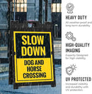 Slow Down Dog and Horse Crossing Sidewalk Sign Kit, 18x24 Inches, with A Frame Stand, Made in USA by CozyNest Decor