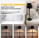 Maksone 2 Pack LED Cordless Table Lamp, 6600mWh Rechargeable Battery Desk Lamp, 3000K Stepless Dimming Night Light, IP54 Waterproof Metal Outdoor Portable Lamp for Restaurant, Patio (Black) by CozyNest Decor