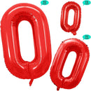 GOER Red Foil Balloons Number 0 for 10th 20th 30th 40th 50th 60th 70th 80th 90th 100th Birthday Party Supplies Anniversary Decorations (3 pcs,42 inch,32 inch,16inch) by TinyTreasures Baby Boutique