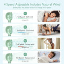 Momcozy Portable Stroller Fan, 8000mAh, 27H Ultra-long Battery Life, Detachable 4 Speed 360°Rotate, LED Night Light with 2 Modes, USB Rechargeable Handheld Cooling Fan for Travel, Car Seat, Bedroom by TinyTreasures Baby Boutique