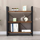 Natural Real Solid Wood Bookcase,3 Tier Metal and Wood Open Book Shelf Storage Farmhouse Wide Etagere Bookcase for Office Living Bedroom by CozyNest Decor