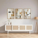 Large Abstract Beige Framed Canvas Wall Art Set, Neutral Textures Wall Decor, Warm Minimalist Shapes Wall Painting, Modern Neutral Art Prints for Living Room, Bedroom, Office - 16"X24"X3 by CozyNest Decor